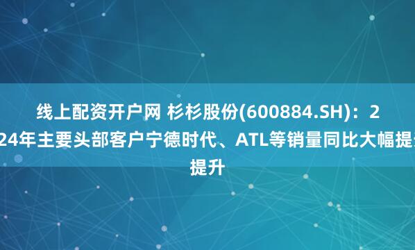 线上配资开户网 杉杉股份(600884.SH)：2024年主要头部客户宁德时代、ATL等销量同比大幅提升
