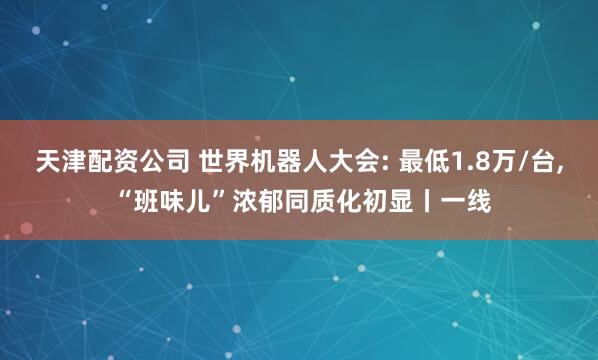 天津配资公司 世界机器人大会: 最低1.8万/台, “班味儿”浓郁同质化初显丨一线